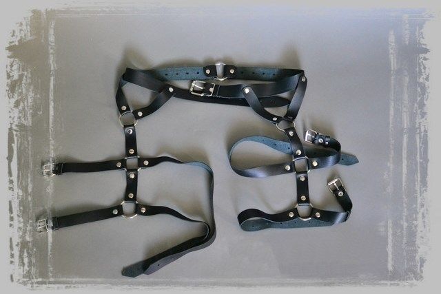 Эротическое бондажный комплект подиум черный, размер s в Краснодаре