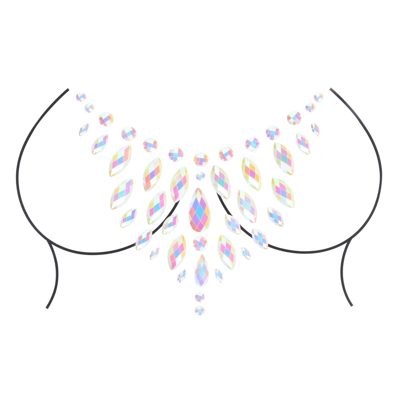 декоративное украшение (камни) на клеевой основе body jewelry stickers - chest - glow in the dark - в Краснодаре