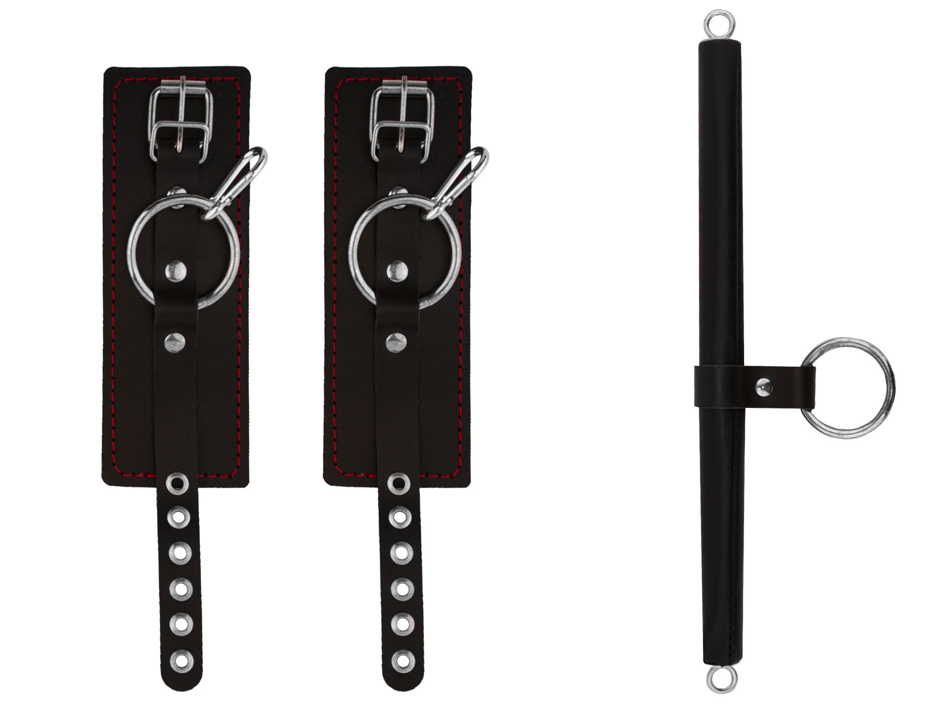 Набор для бондажа PinkRabbit с распоркой и наручниками, черный