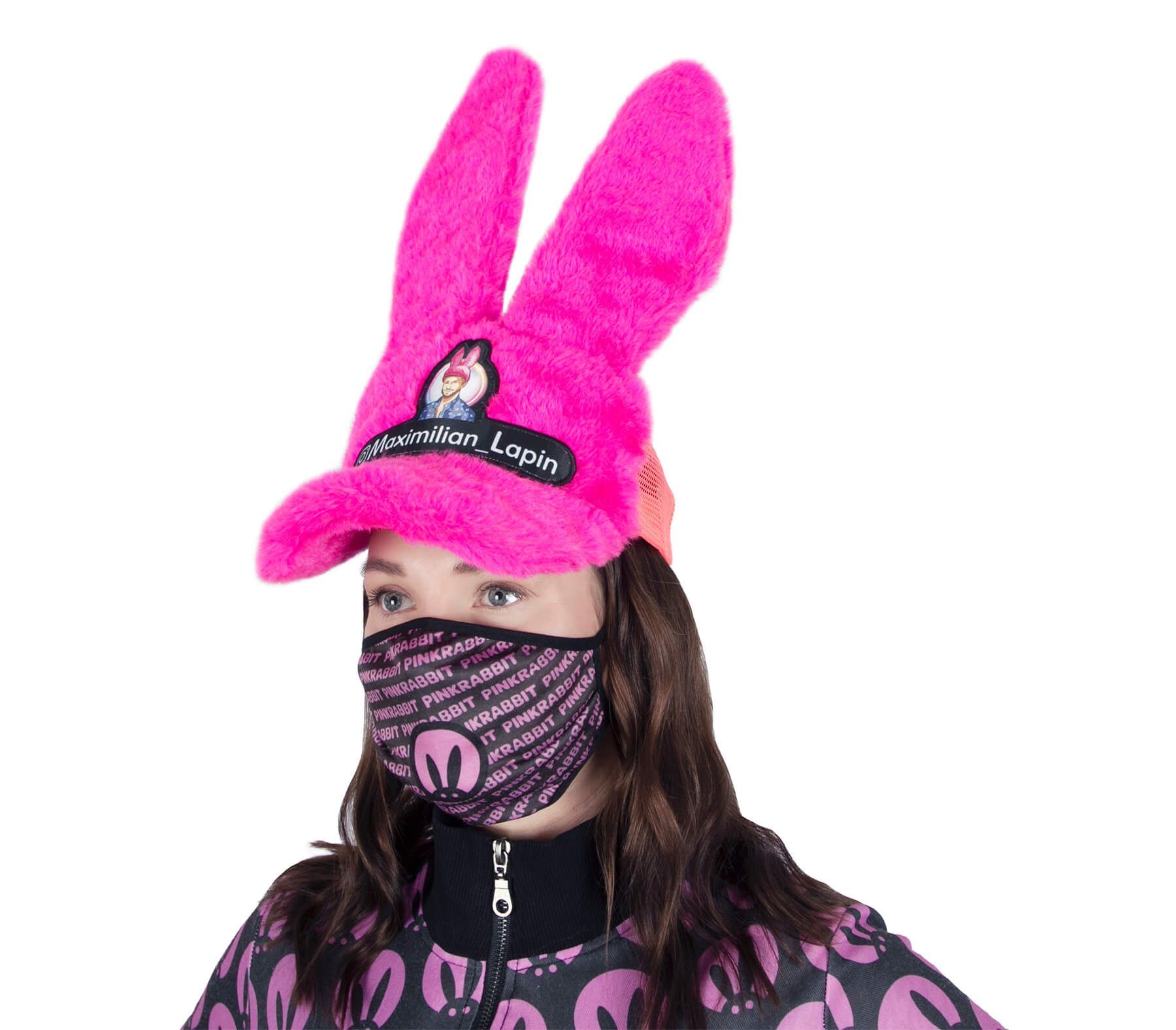 декоративная маска для лица pinkrabbit черно-розовая в Краснодаре