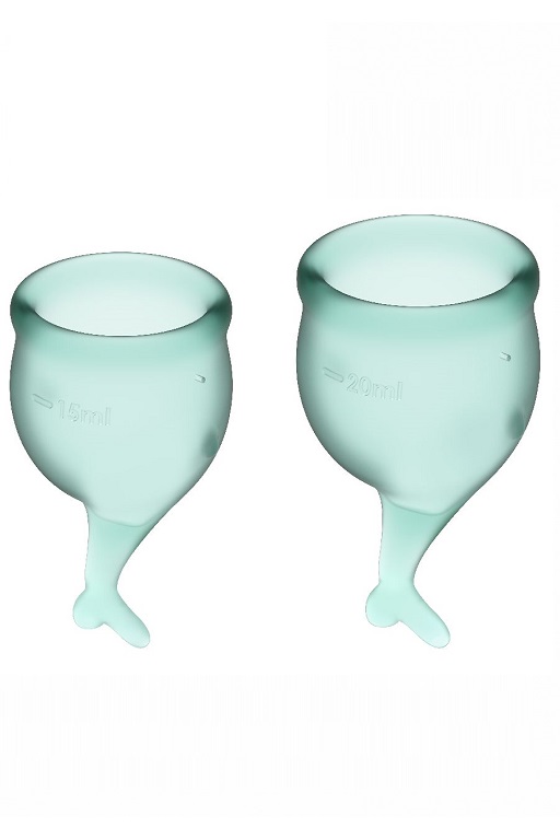 набор менструальных чаш satisfyer feel secure menstrual cup (dark green) в Краснодаре