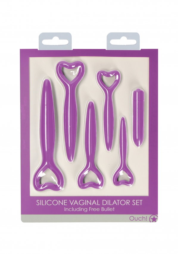 Набор вагинальных расширителей с вибропулей Silicone Vaginal Dilator Set