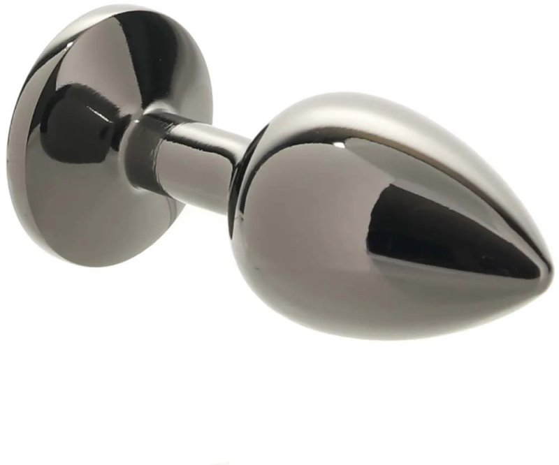 черная алюминивая анальная пробка с кристаллом small в Краснодаре