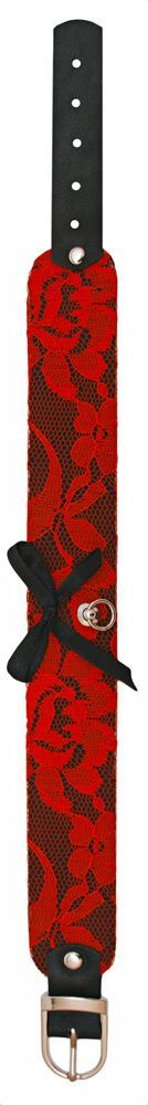 чокер fetfox studio из черной кожи и кружева, красный в Краснодаре