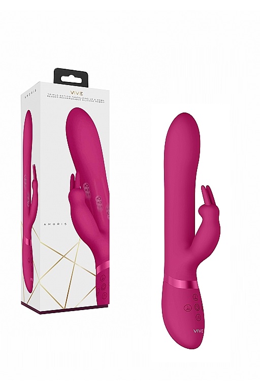 Вибромассажер Amoris со стимулирующими бусинами и функцией "мгновенный оргазм"