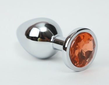 анальная пробка металл 3,4х8,2 серебро желтый страз 47019-1mm в Краснодаре