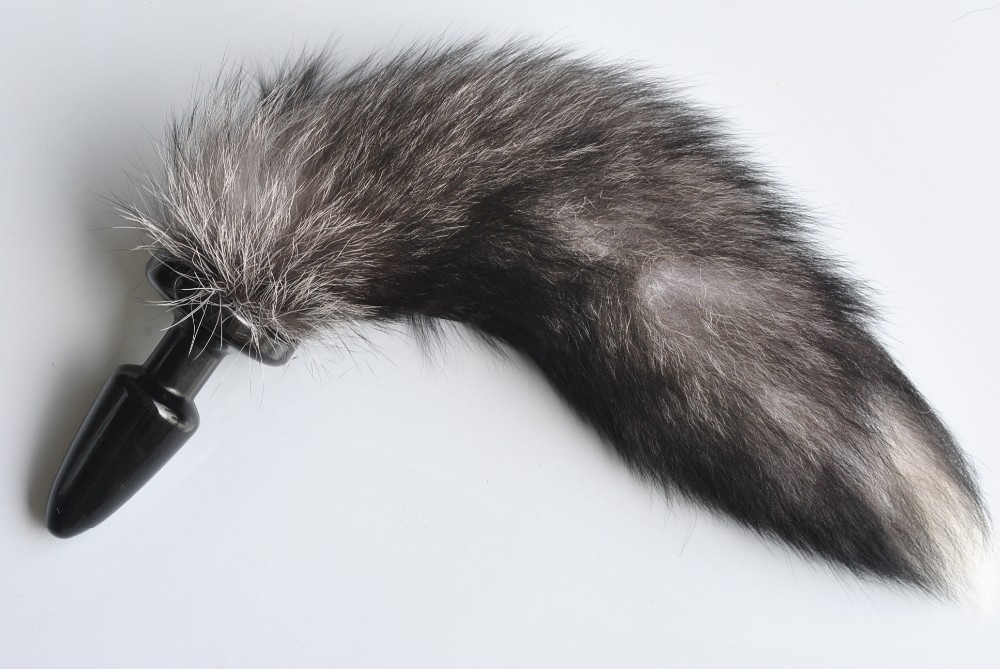 Анальная пробка с хвостом "Silver Fox" 47009-MM
