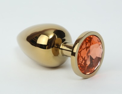 анальная пробка металл 3,4х8,2 золото желтый страз 47059-1mm в Краснодаре