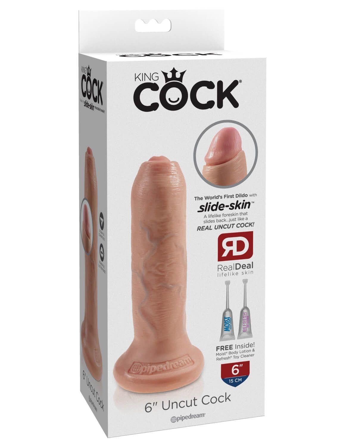 фаллоимитатор pipedream king cock 6 inch uncut cock, телесный в Краснодаре