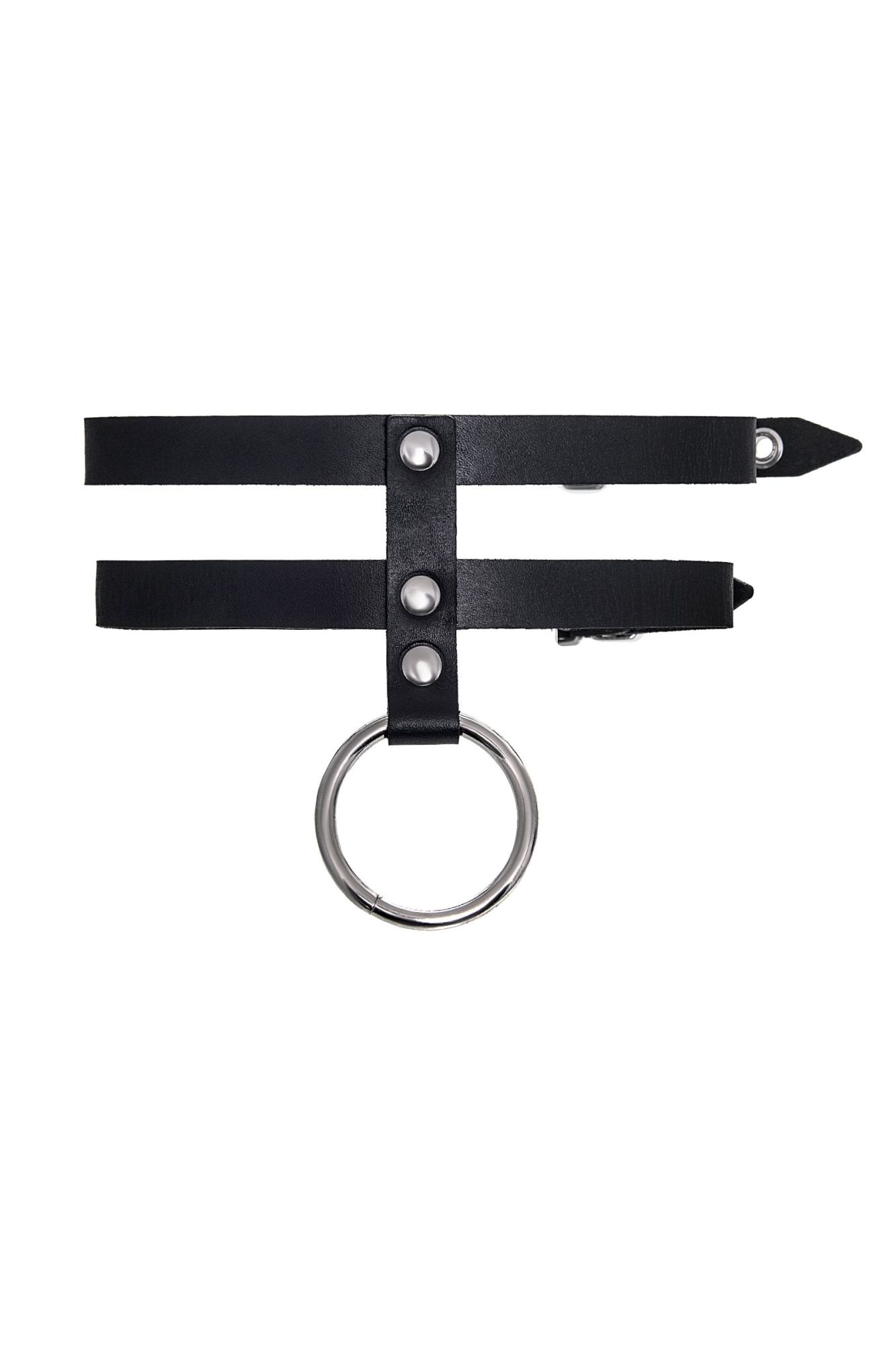 ошейник pecado bdsm, из двух ремешков, натуральная кожа, черный в Краснодаре