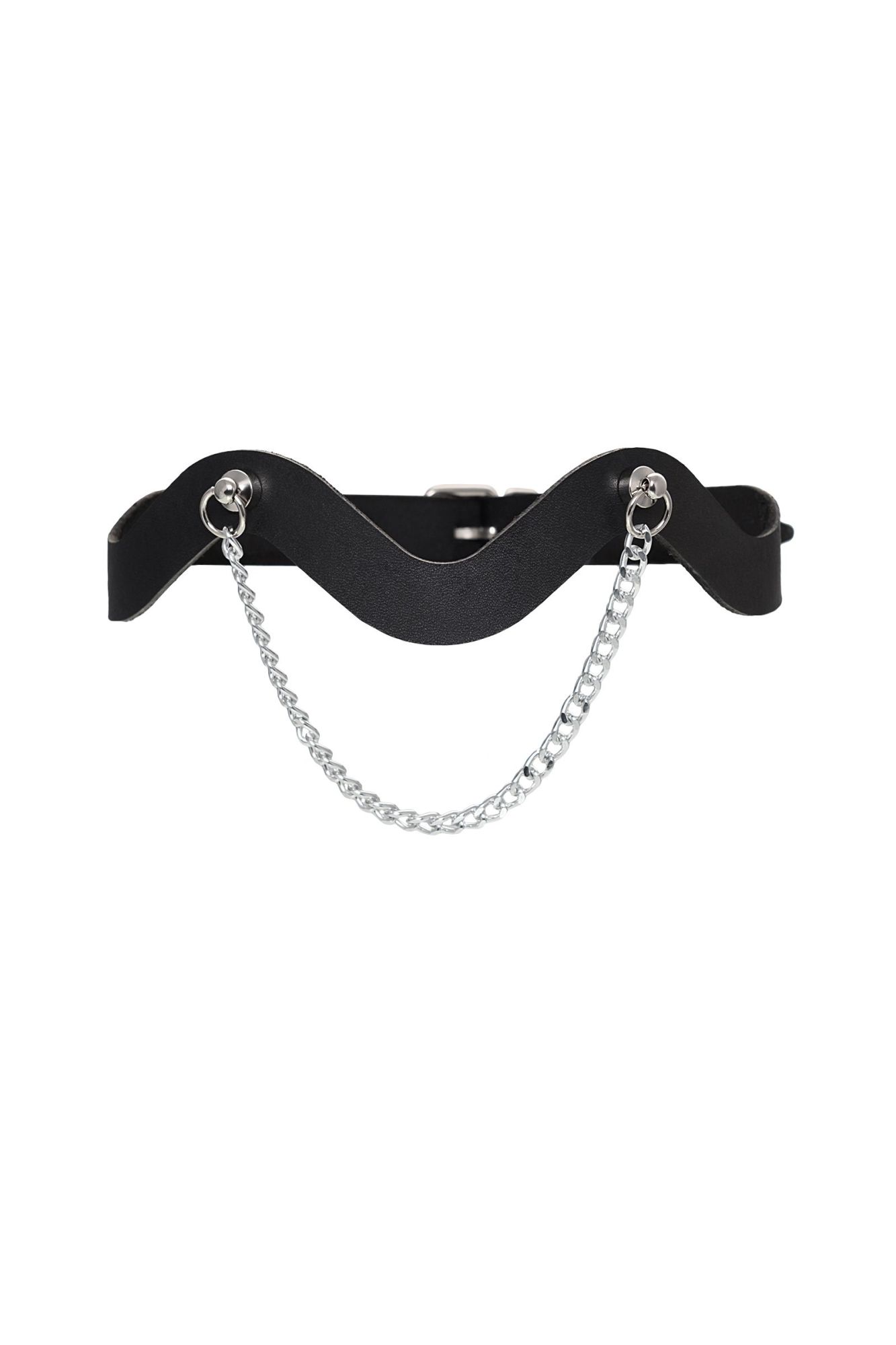 чокер-волна pecado bdsm, с цепочкой, натуральная кожа, черный в Краснодаре