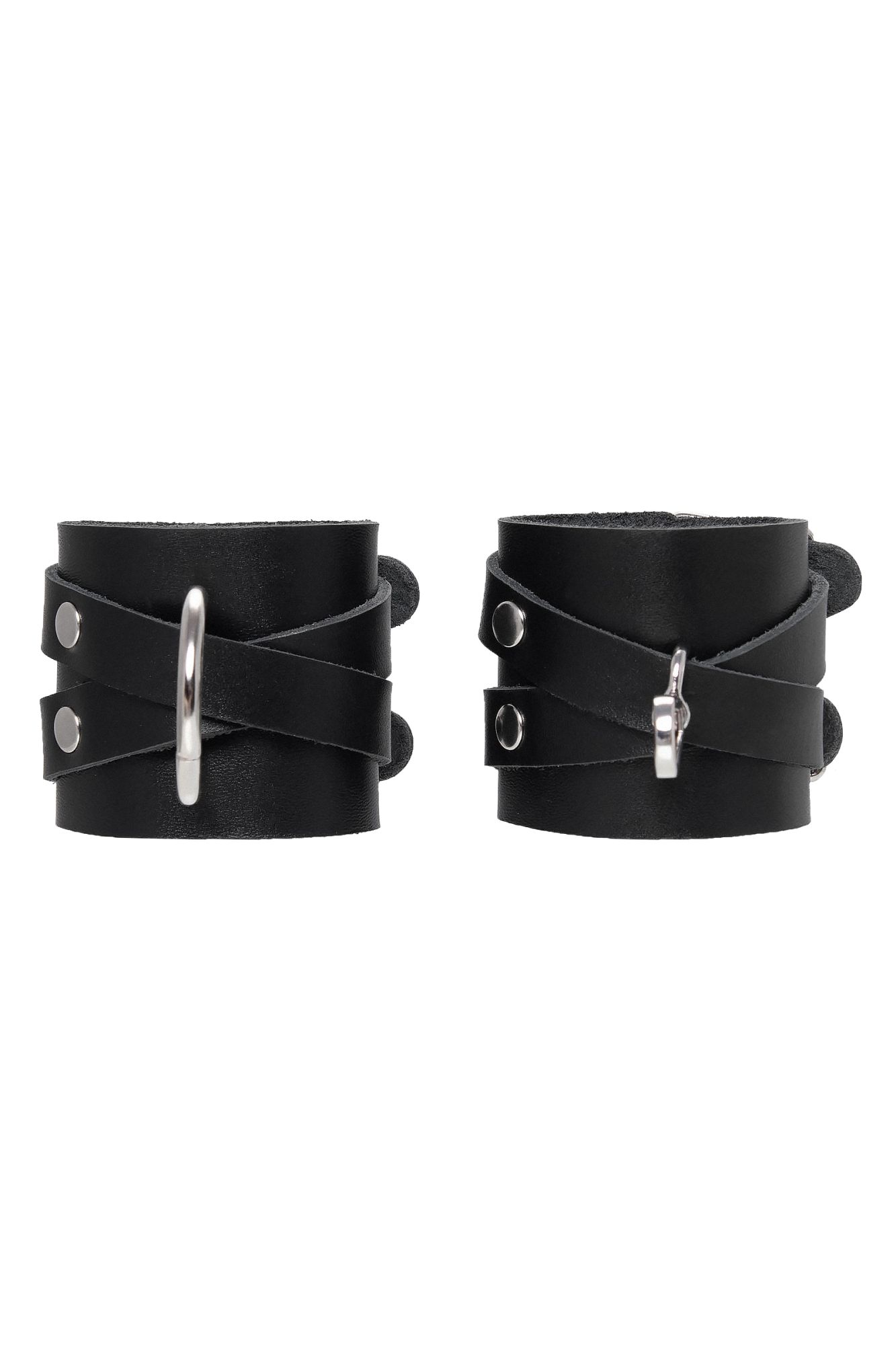 наручники pecado bdsm, с двумя перекрёстными ремешками, оригинальная сцепка, натуральная кожа в Краснодаре