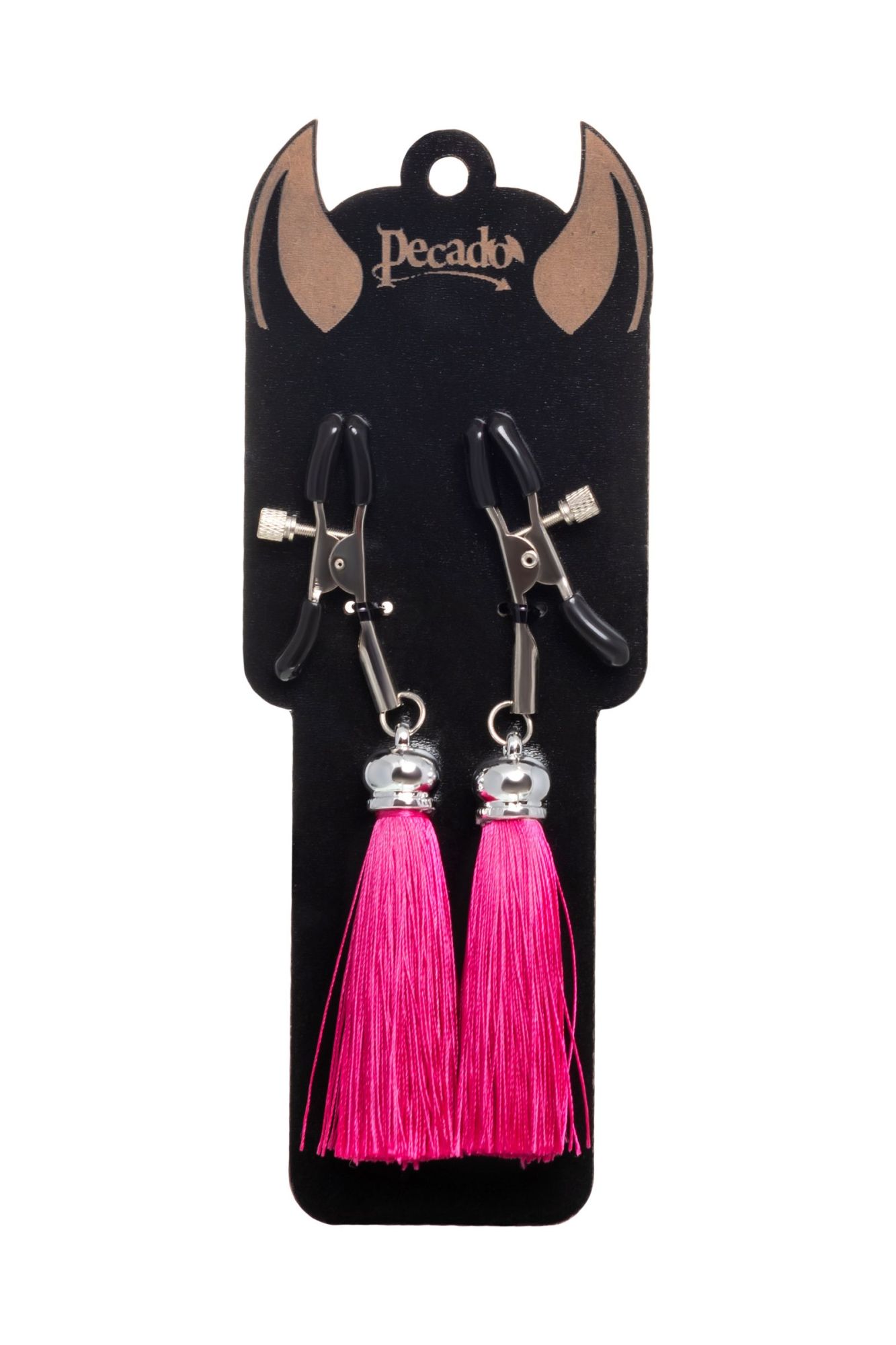 зажимы на соски pecado bdsm, «прищепки», с кисточками из шелка, металл, бордовые в Краснодаре