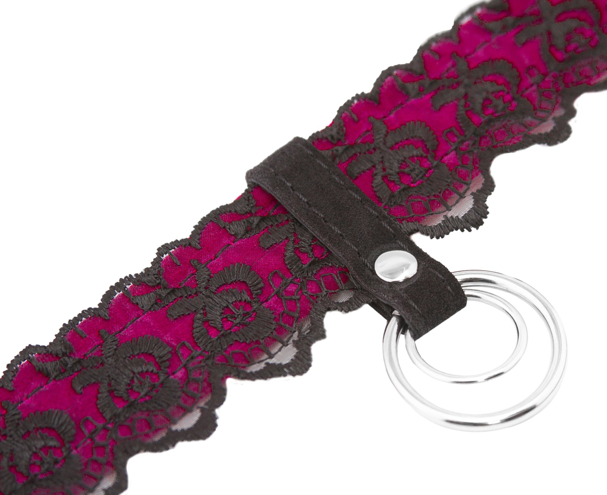 чокер pinkrabbit шарм кружевной со стразами, черно-красный в Краснодаре