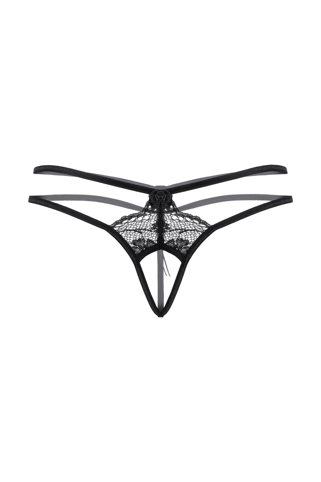 Эротическое стринги открытые с двойной резинкой softline collection, черный, s/l в Краснодаре