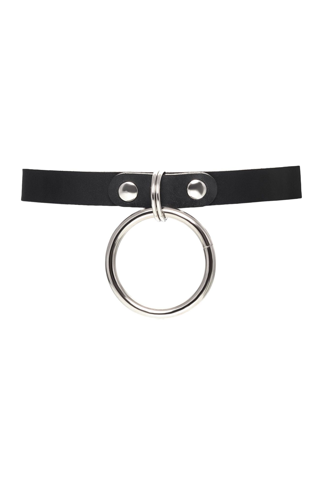 чокер pecado bdsm, с круглым кольцом, модель 2, натуральная кожа, чёрный в Краснодаре