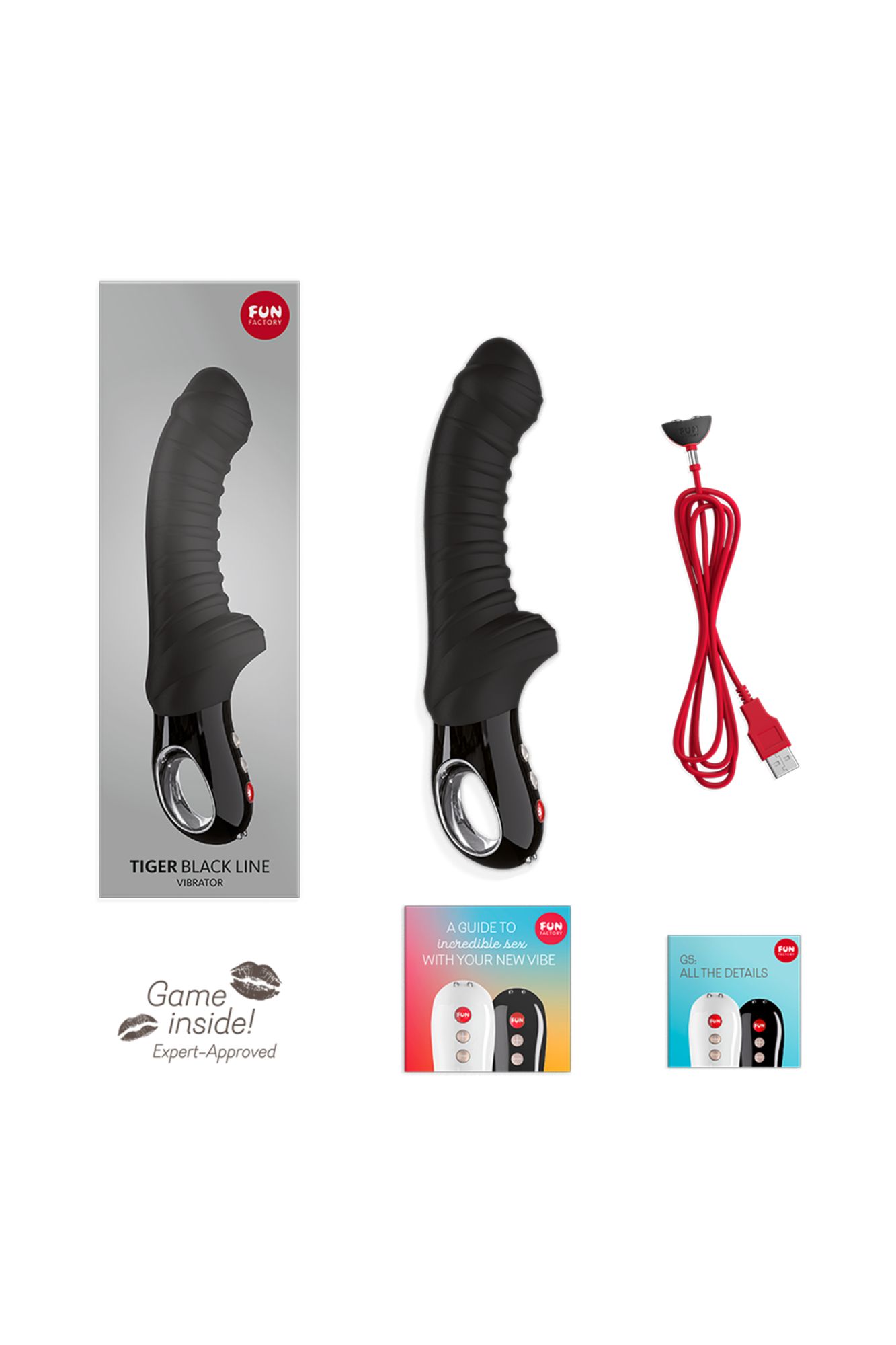 вибратор fun factory tiger, силикон, черный, 23 см в Краснодаре