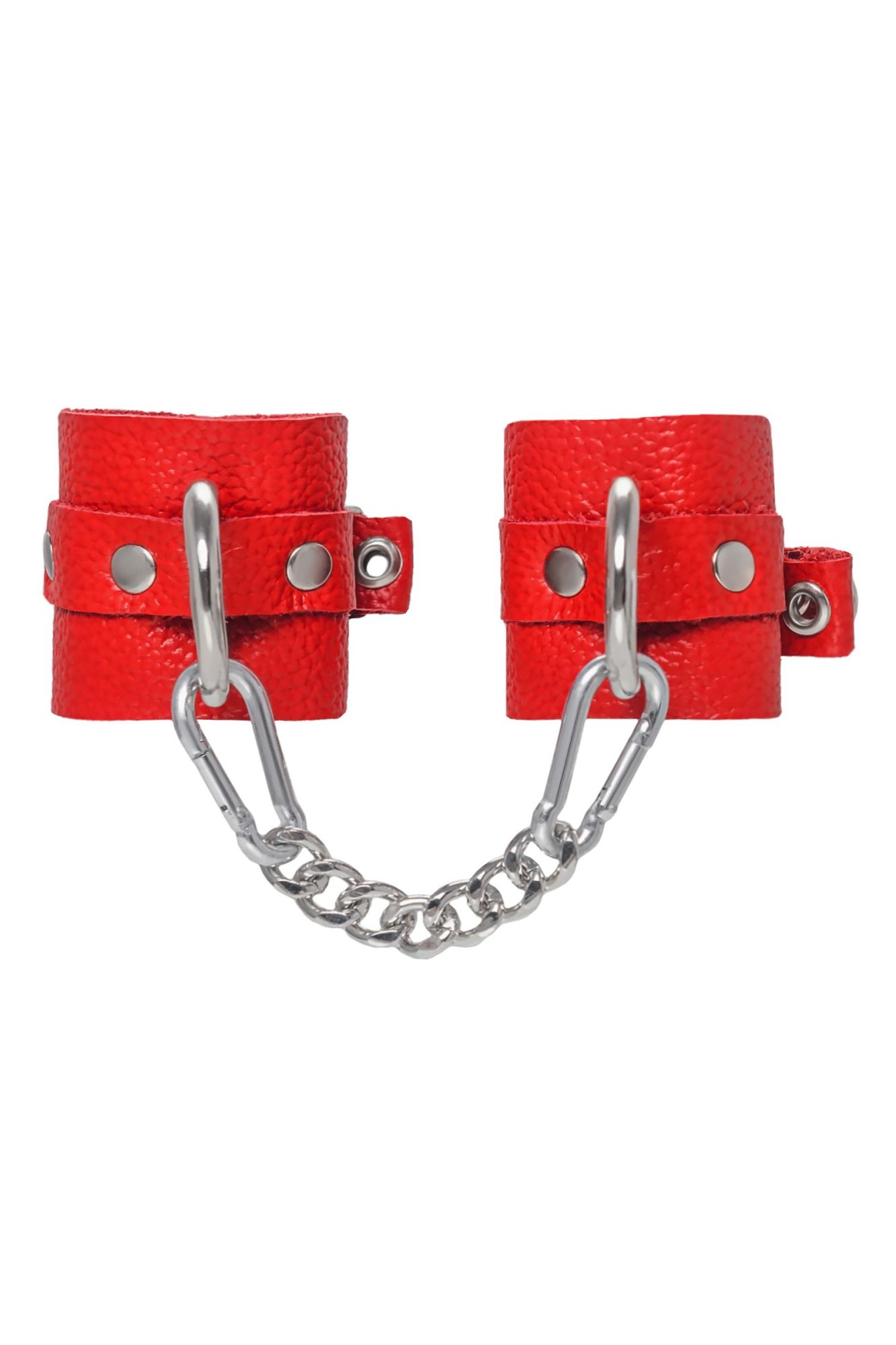 наручники pecado bdsm, мягкие с люверсами, натуральная кожа, красные в Краснодаре