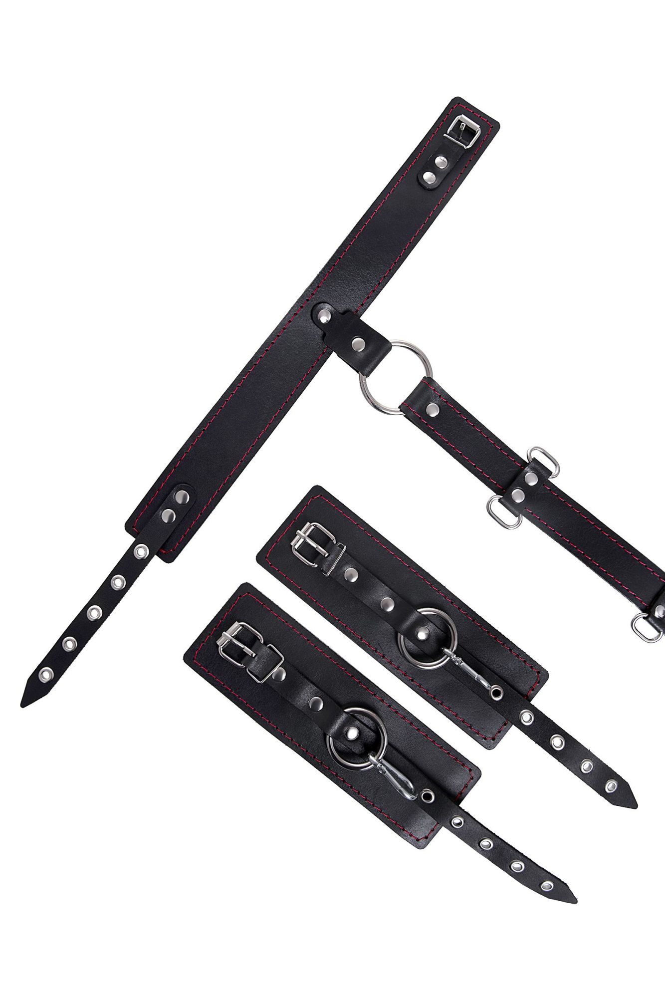 сбруя для фиксации шеи и рук pecado bdsm, натуральная кожа, черная в Краснодаре