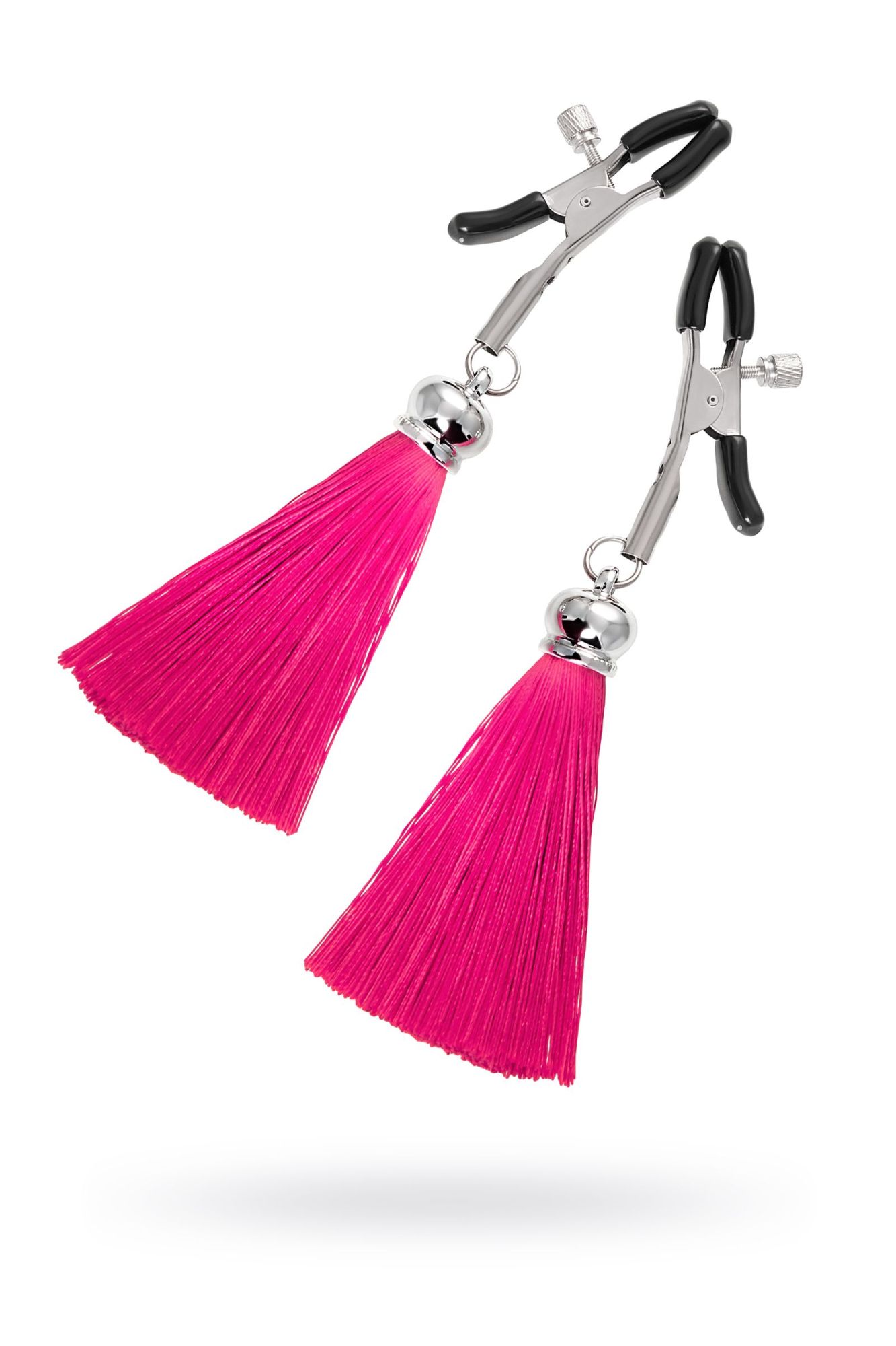 зажимы на соски pecado bdsm, «прищепки», с кисточками из шелка, металл, бордовые в Краснодаре