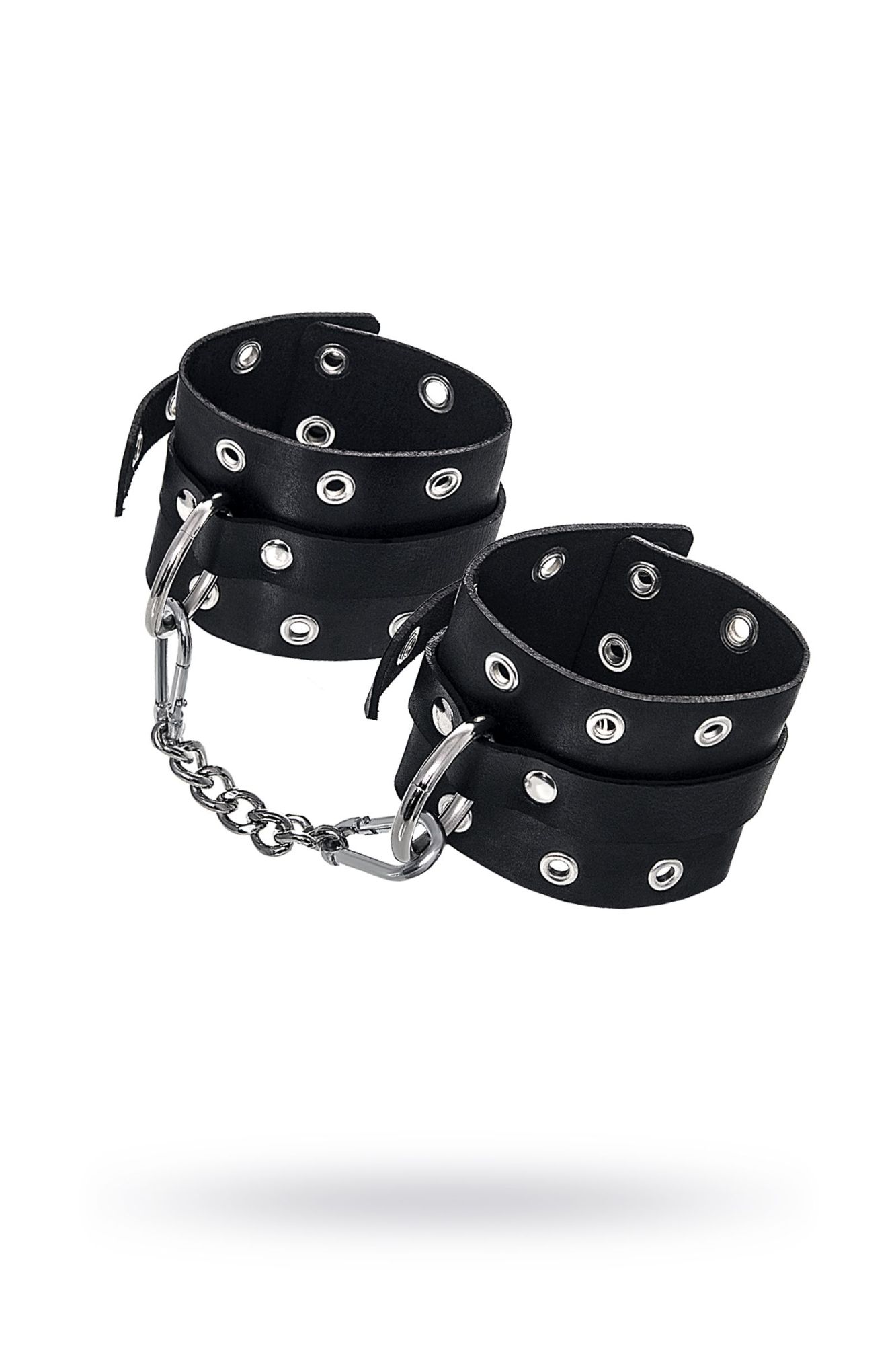 наручники pecado bdsm, однослойные с люверсами, натуральная кожа, черные в Краснодаре