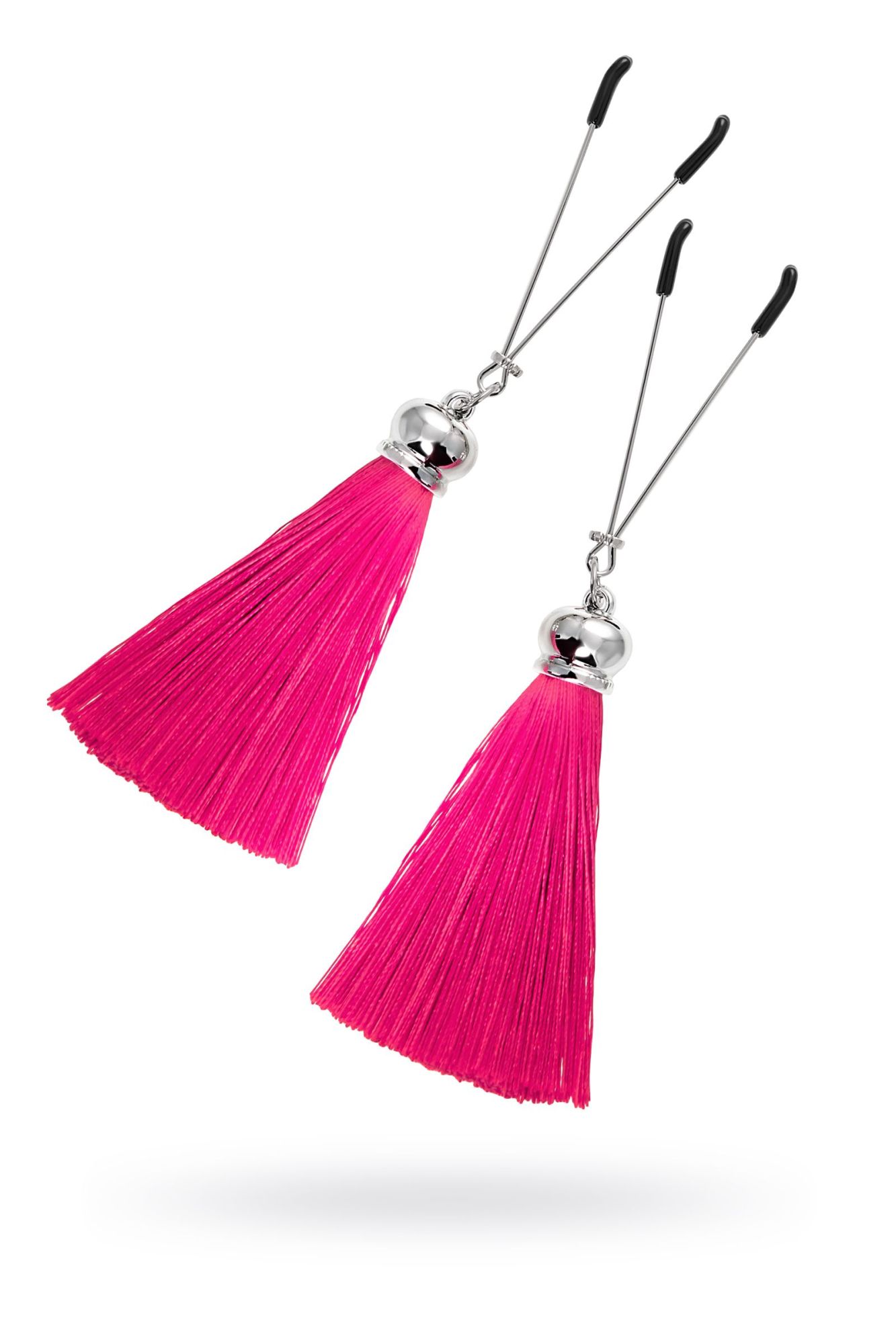 зажимы на соски pecado bdsm, «вилки», с кисточками из шелка, металл, бордовые в Краснодаре