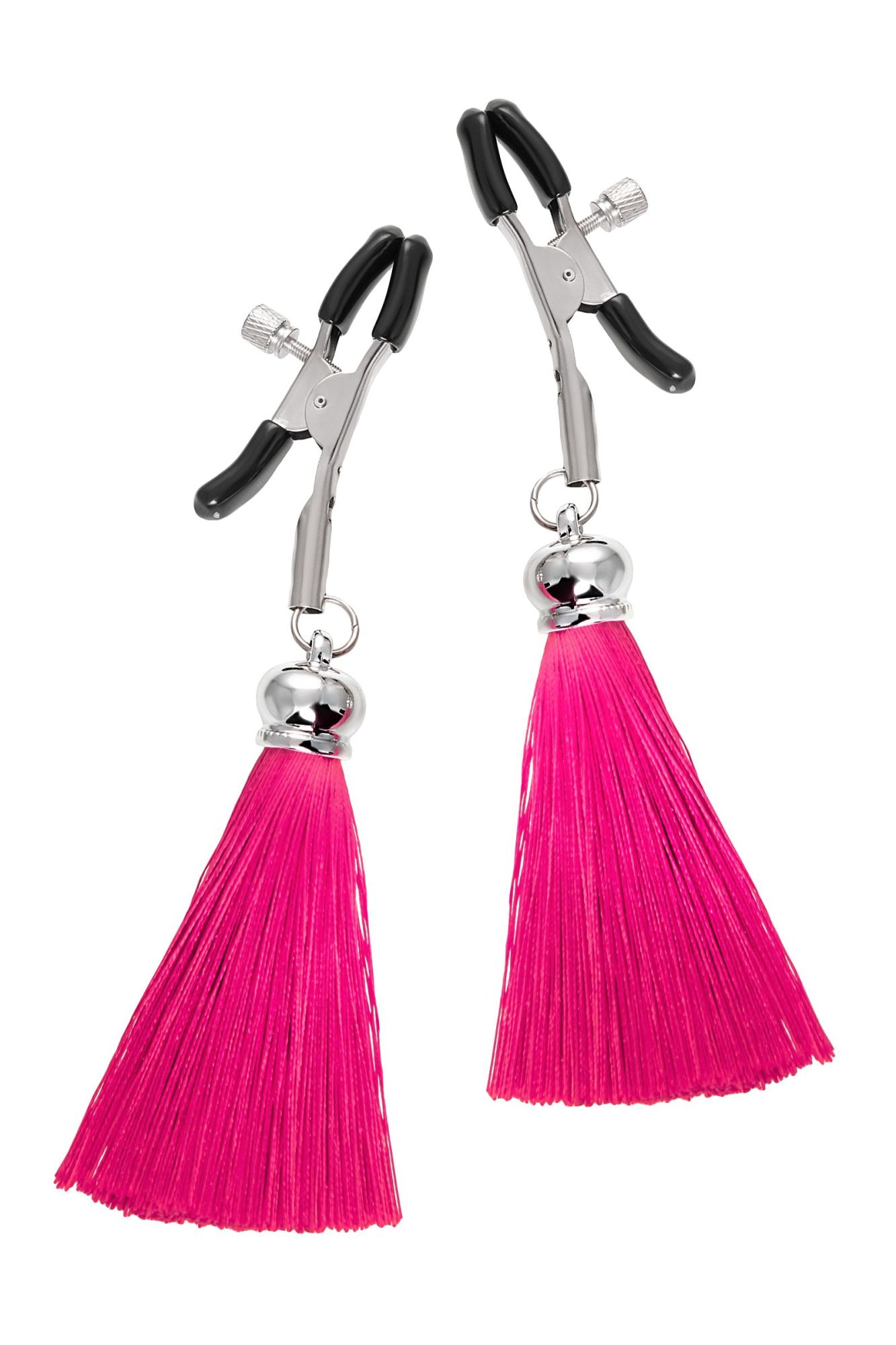 зажимы на соски pecado bdsm, «прищепки», с кисточками из шелка, металл, бордовые в Краснодаре