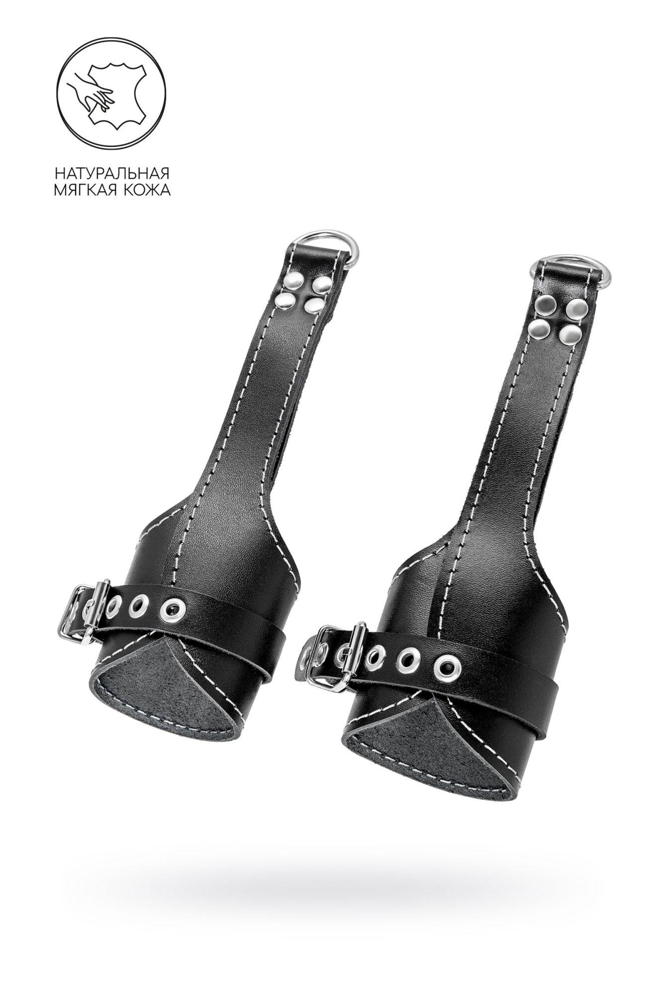 подвес pecado bdsm, «мягкий» с белой строчкой, натуральная кожа, чёрный в Краснодаре