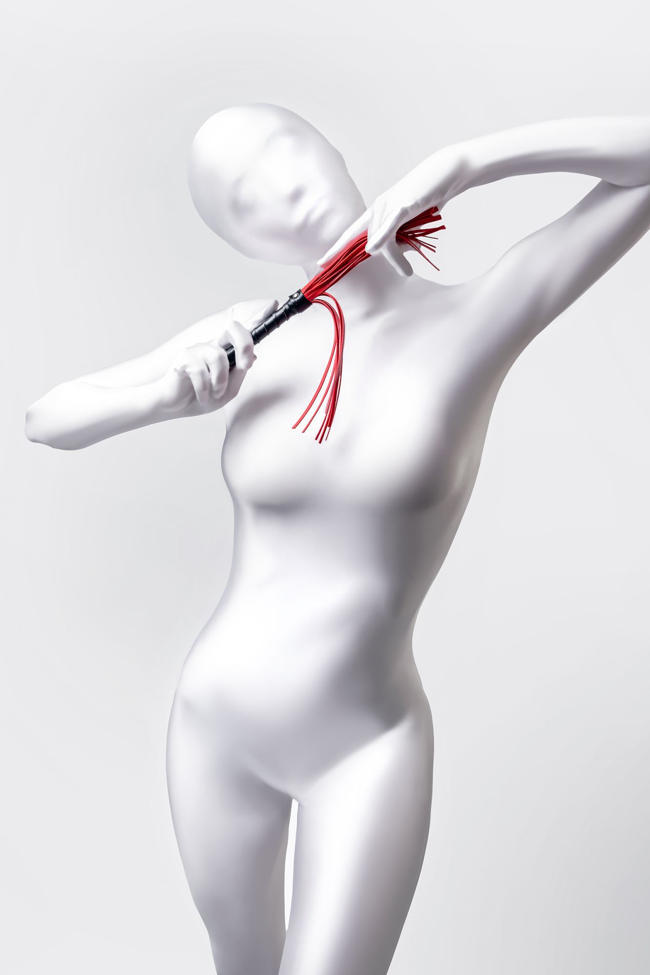 флоггер anonymo #0003, pu кожа, красный, 28 см в Краснодаре