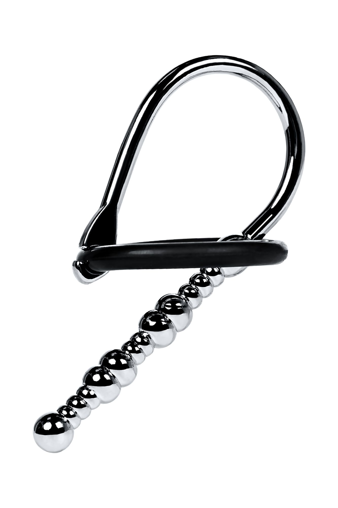 уретральный плаг-бусины toyfa metal  с мягким фиксириющим кольцом, серебряный, 5 см в Краснодаре