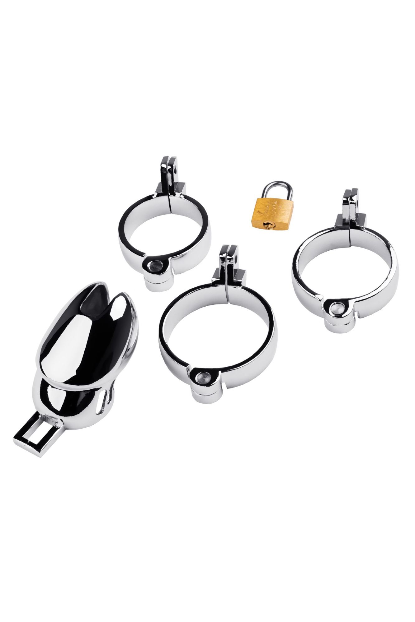 пояс верности мужской toyfa metal на головку, серебряный в Краснодаре