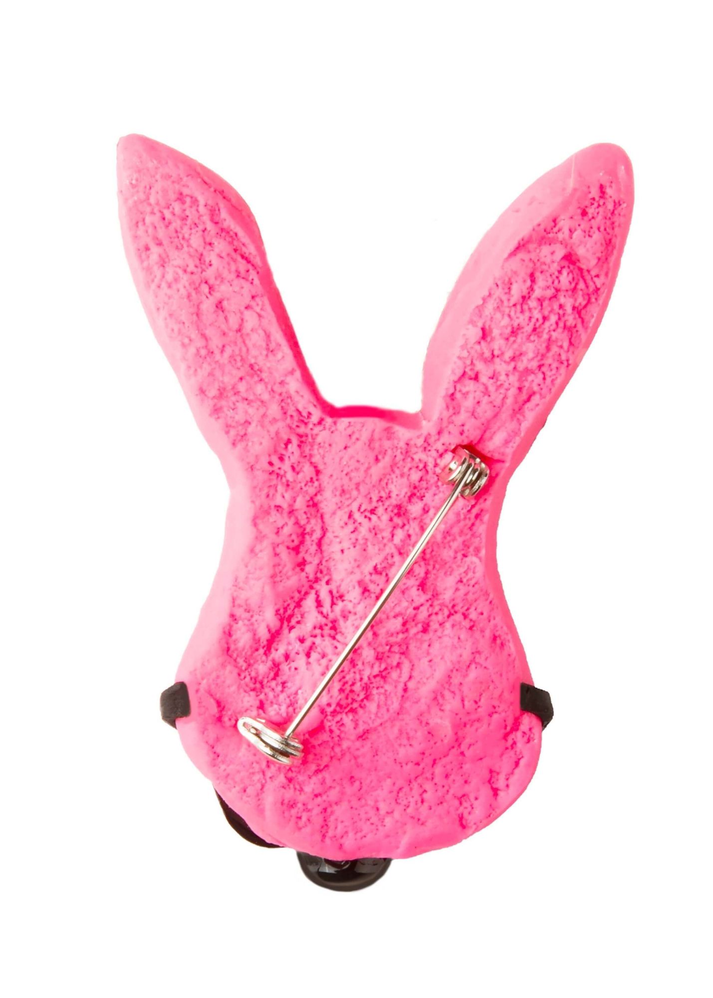 брошь розовый кролик с черным кляпом на булавке в Краснодаре