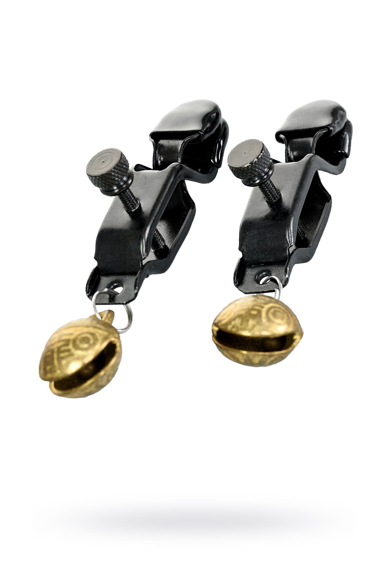 зажимы для сосков toyfa theatre, металл, черный с золотистым колокольчиком в Краснодаре