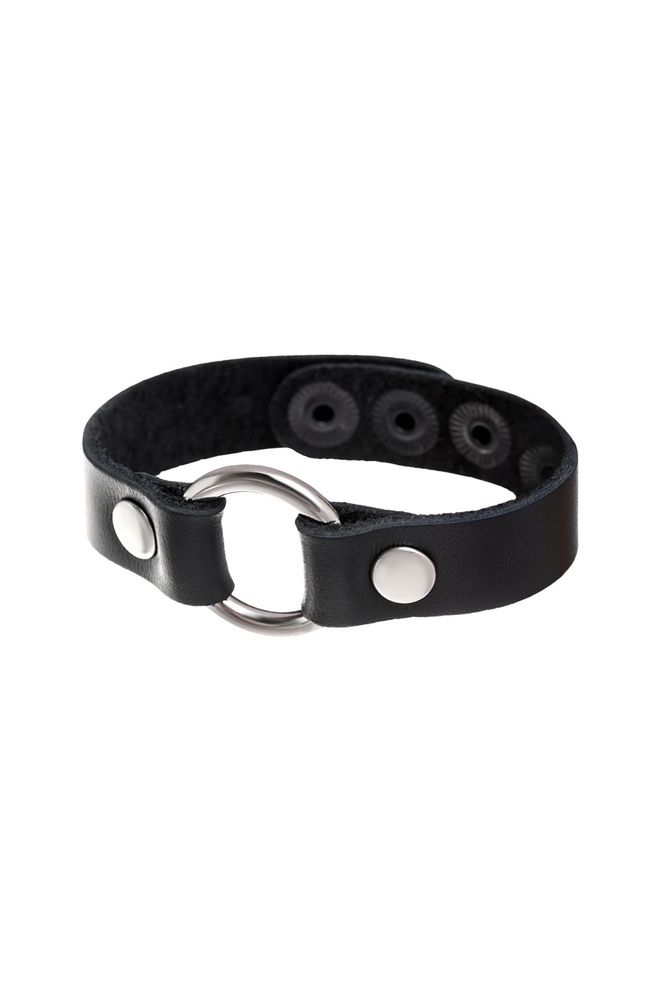 браслет штучки-дрючки с кольцом, кожанный, черный в Краснодаре