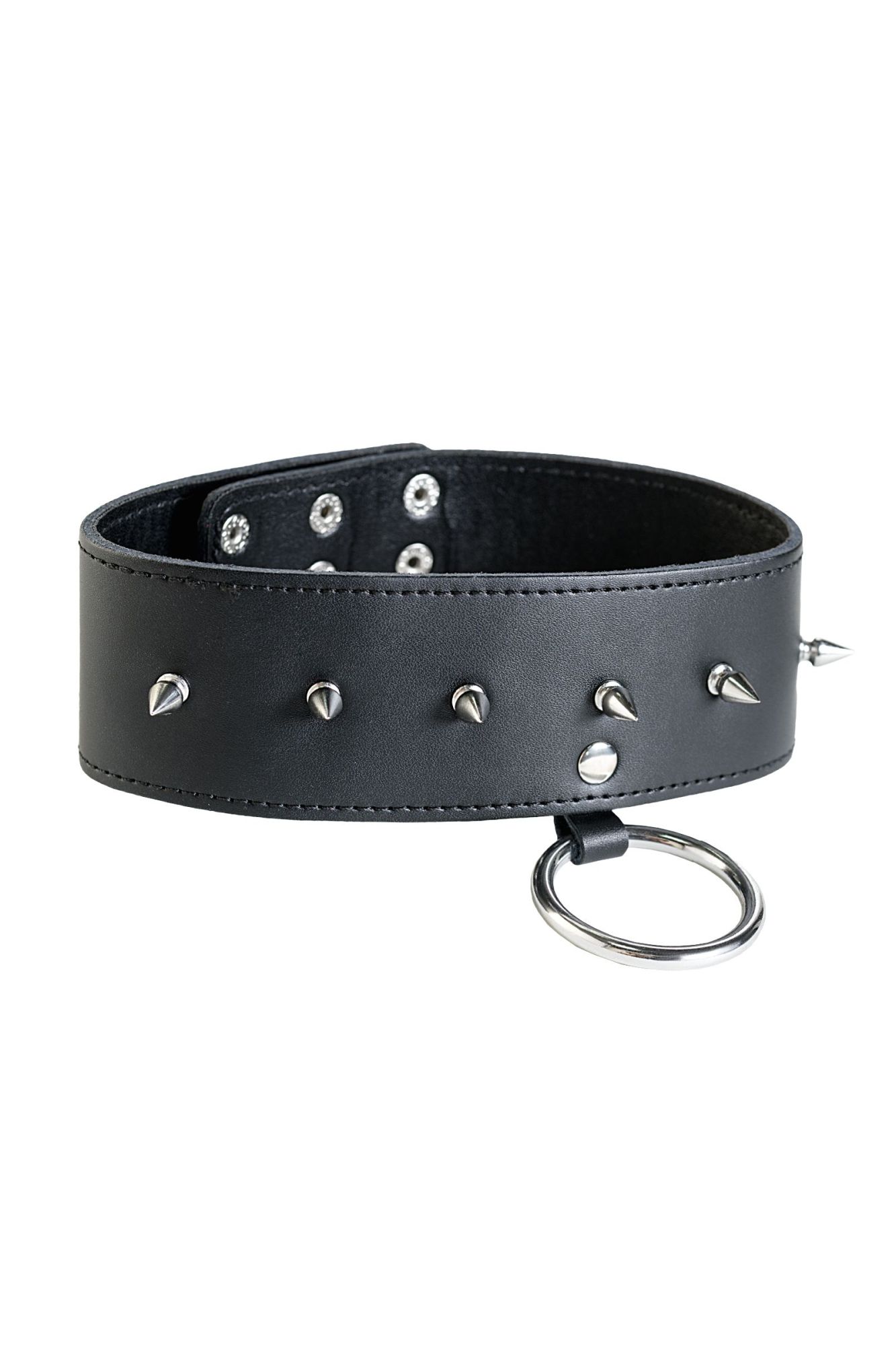 ошейник toyfa theatre кожаный с шипами, черный в Краснодаре