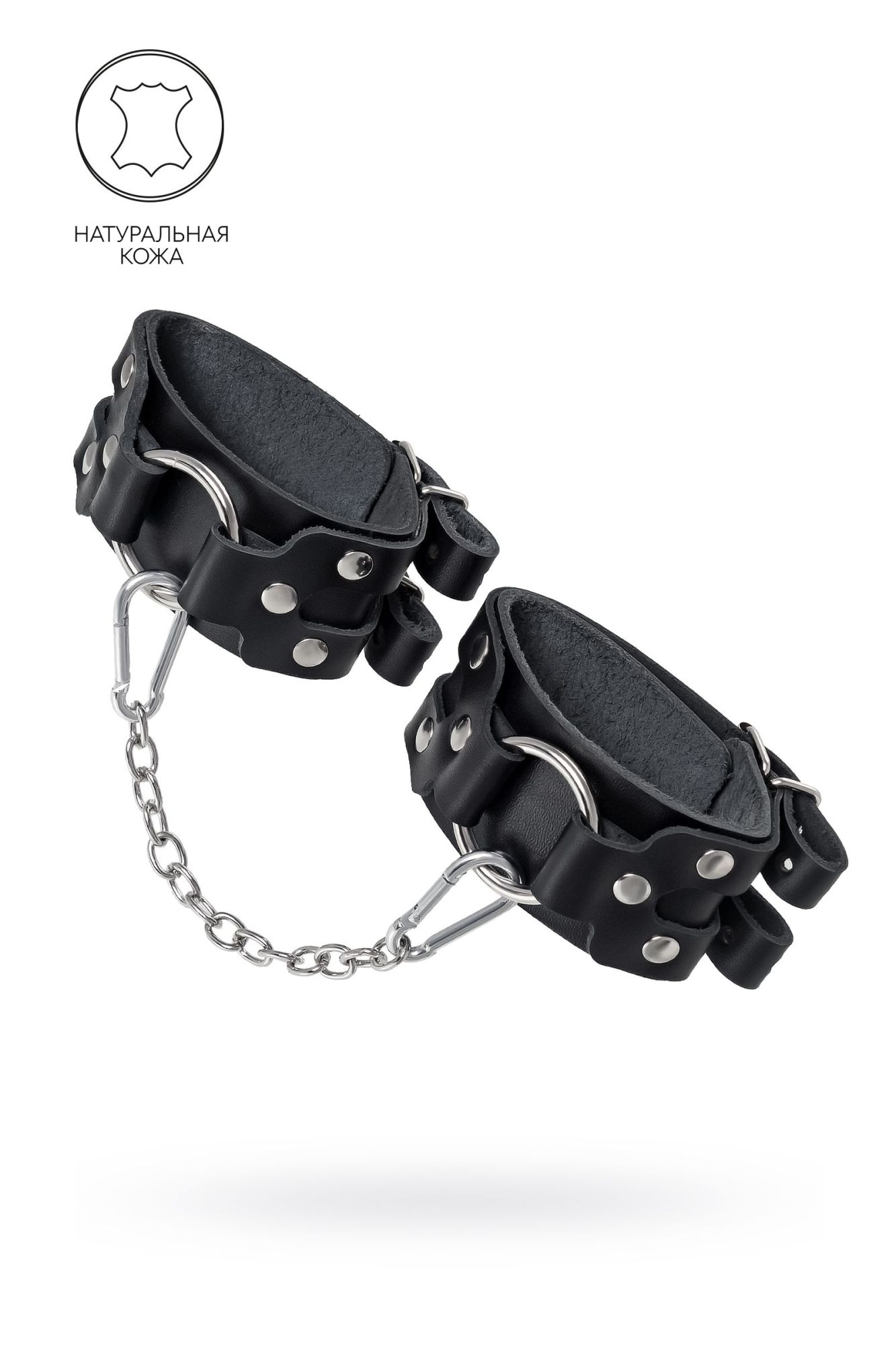 оковы pecado bdsm, с двумя ремешками, натуральная кожа, чёрные в Краснодаре