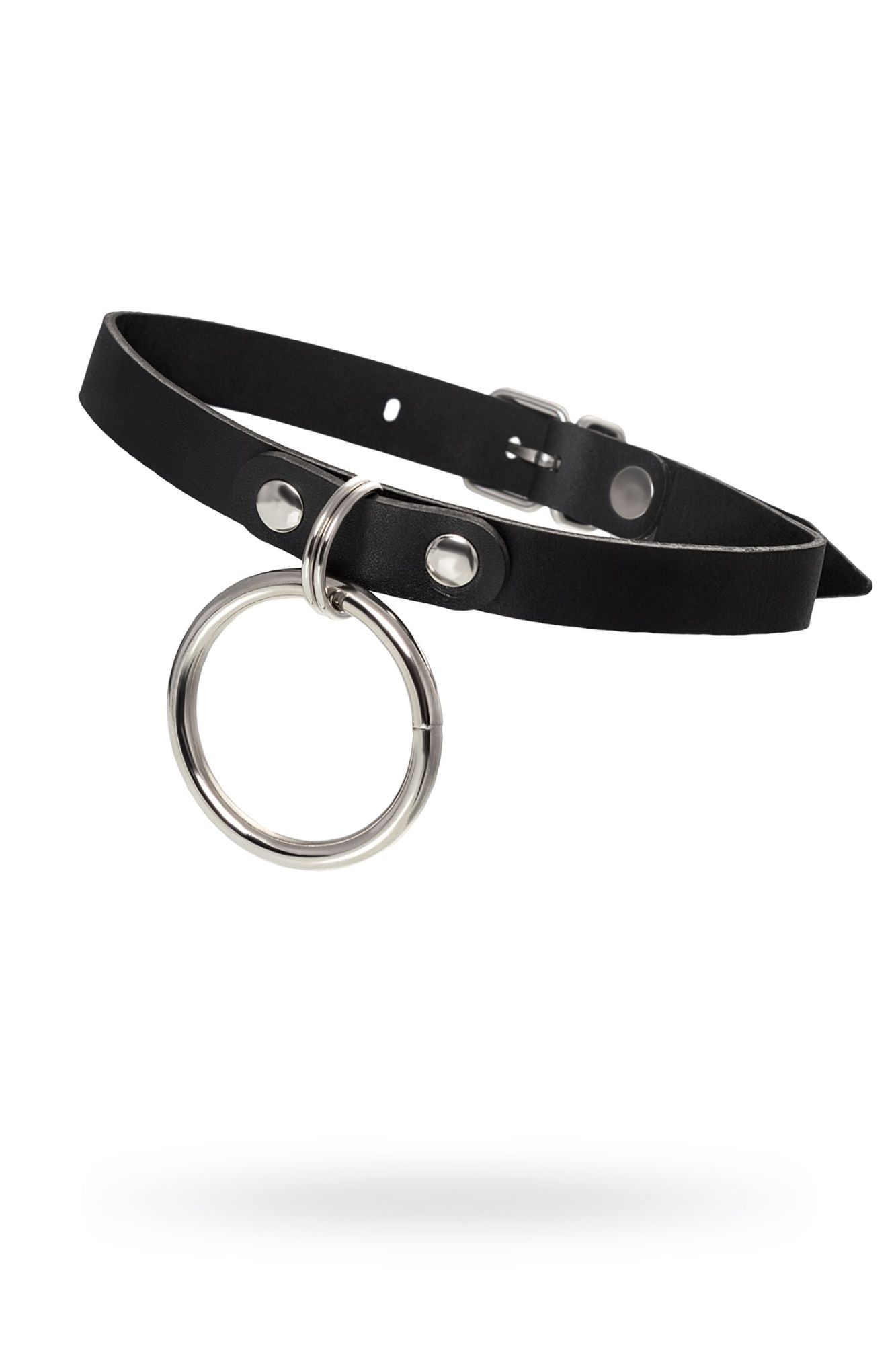 чокер pecado bdsm, с круглым кольцом, модель 2, натуральная кожа, чёрный в Краснодаре