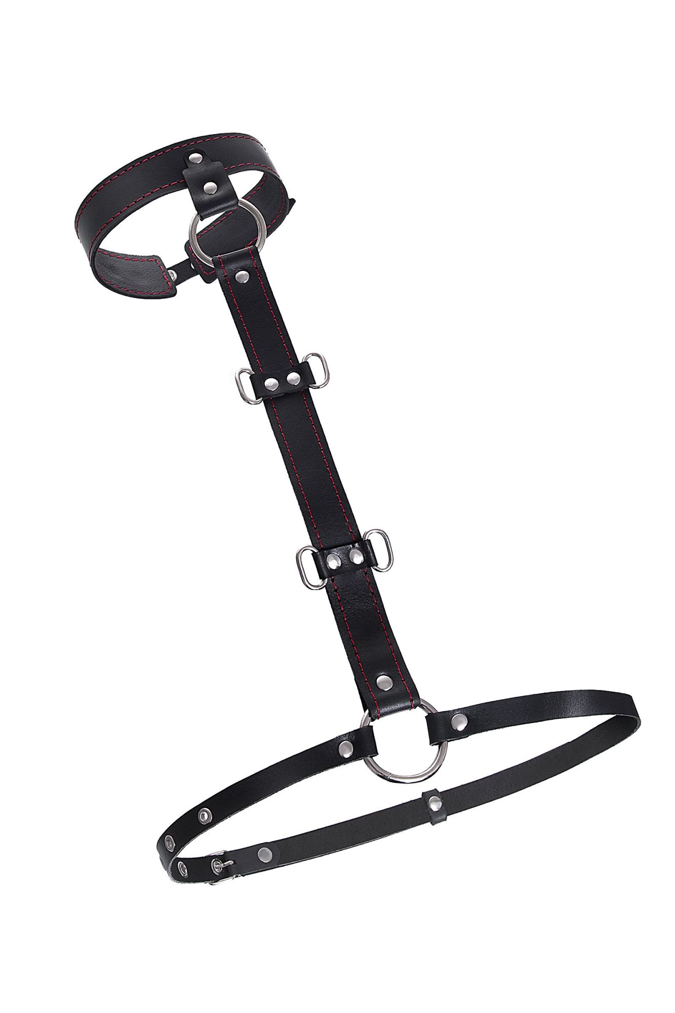 сбруя для фиксации шеи и рук pecado bdsm, натуральная кожа, черная в Краснодаре