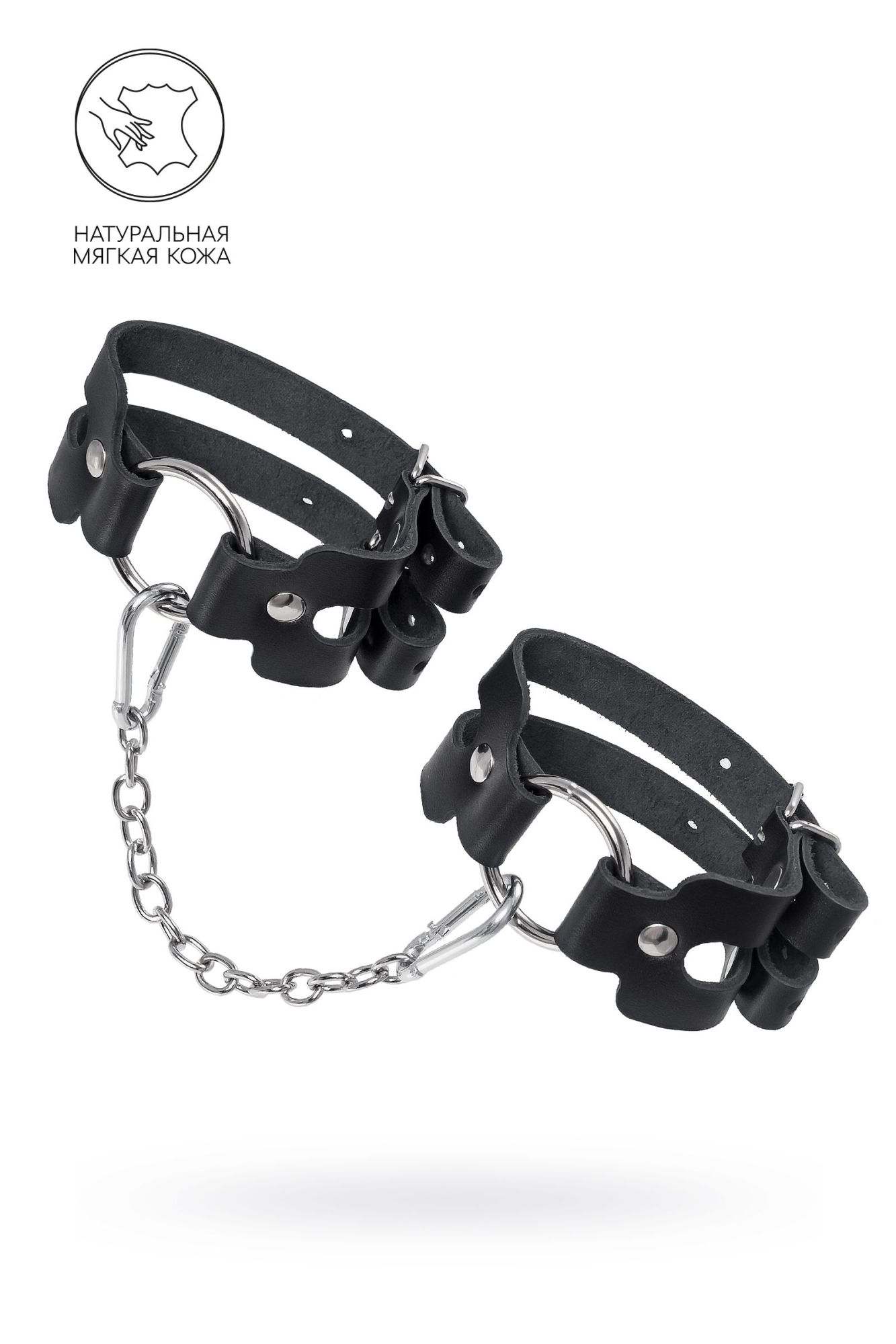 оковы pecado bdsm, из двух ремешков, натуральная кожа, чёрные в Краснодаре
