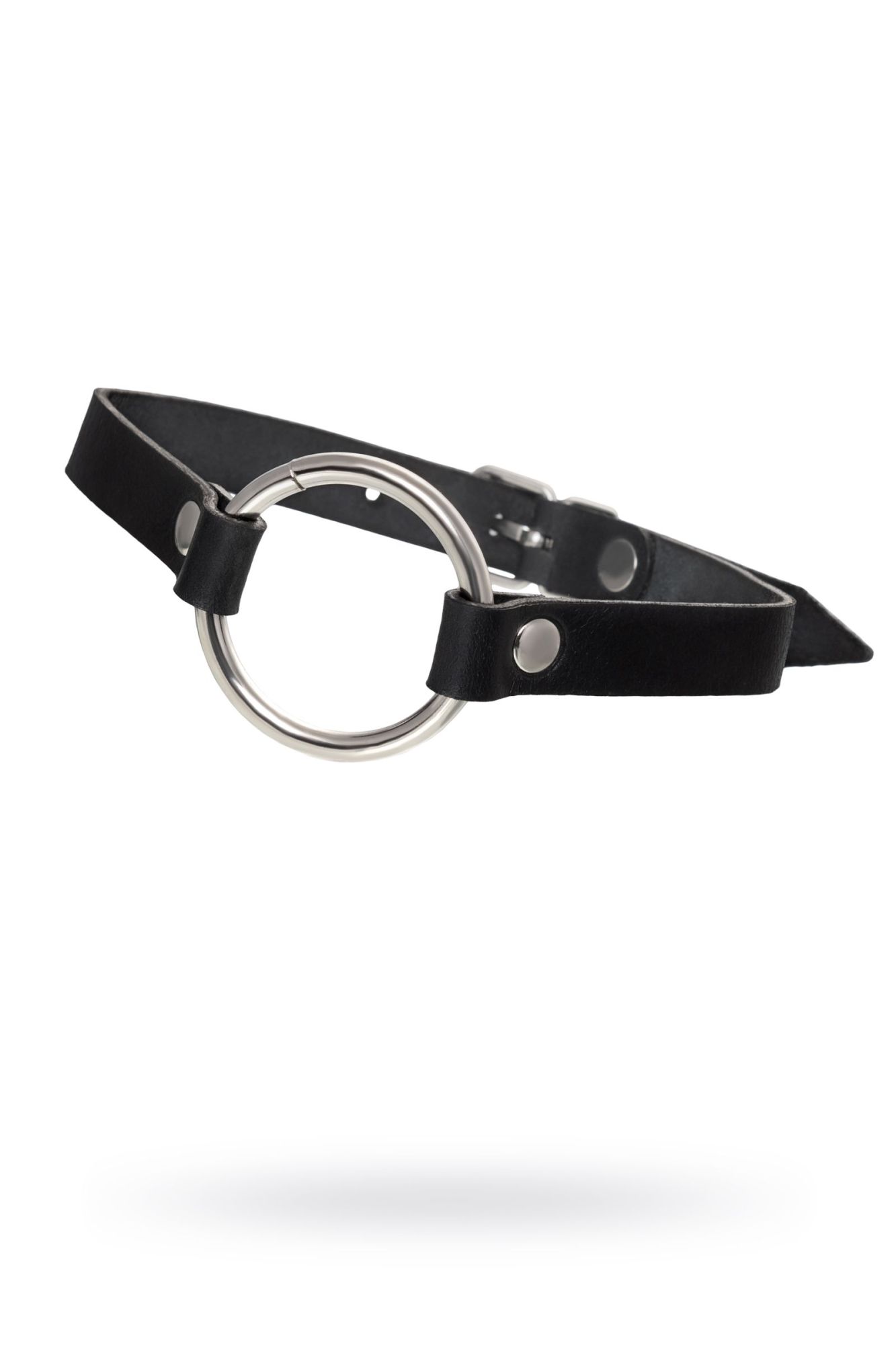 чокер pecado bdsm, с круглым кольцом, модель 1, натуральная кожа, черный в Краснодаре
