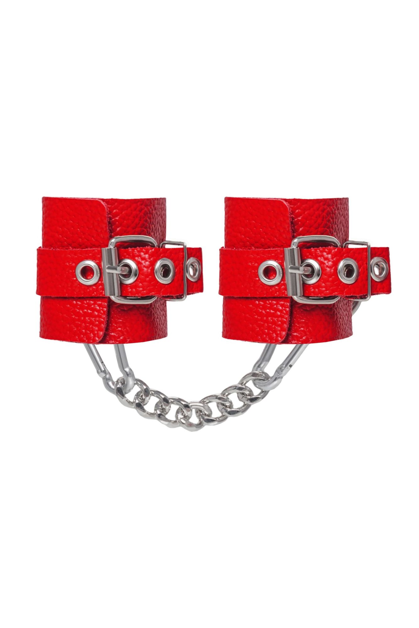 наручники pecado bdsm, мягкие с люверсами, натуральная кожа, красные в Краснодаре